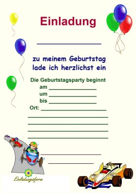 Einladungen zum Kindergeburtstag selbst ausdrucken und beschriften