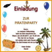 Quadratische Einladung zur Piratenparty