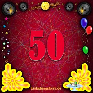Einladung zum 50-jährigen Geburtstag bzw. Jubiläum disco ellipse muster