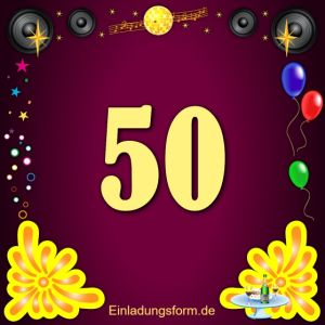 Einladung zum 50-jährigen Geburtstag bzw. Jubiläum disco magento
