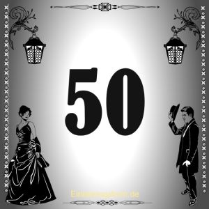 Einladung zum 50-jährigen Geburtstag bzw. Jubiläum treff schwarz-weiss