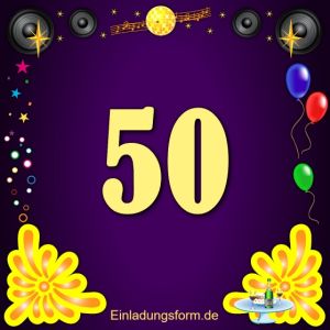 Einladung zum 50-jährigen Geburtstag bzw. Jubiläum disco
